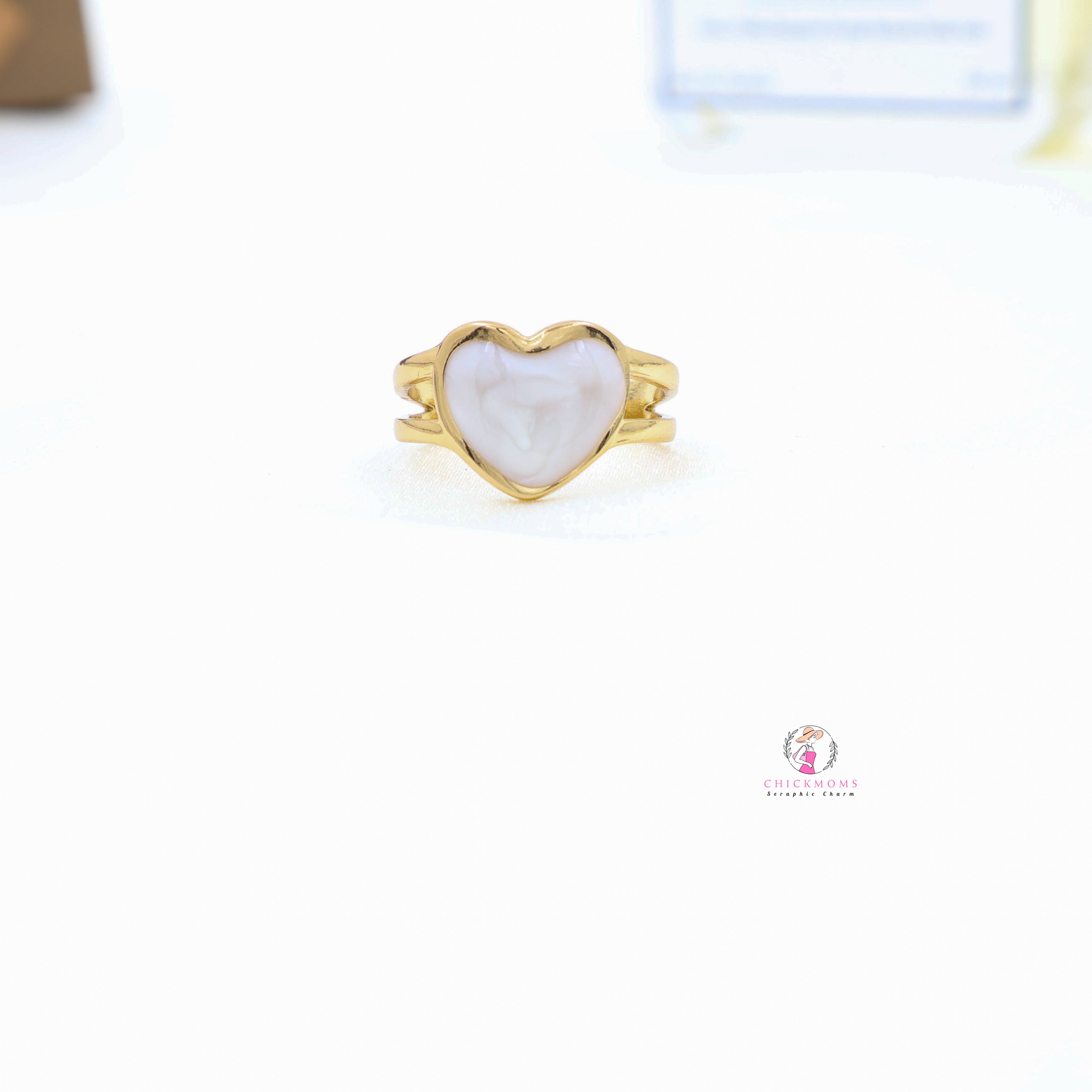 Heart-Shaped Adjustable Gold Ring