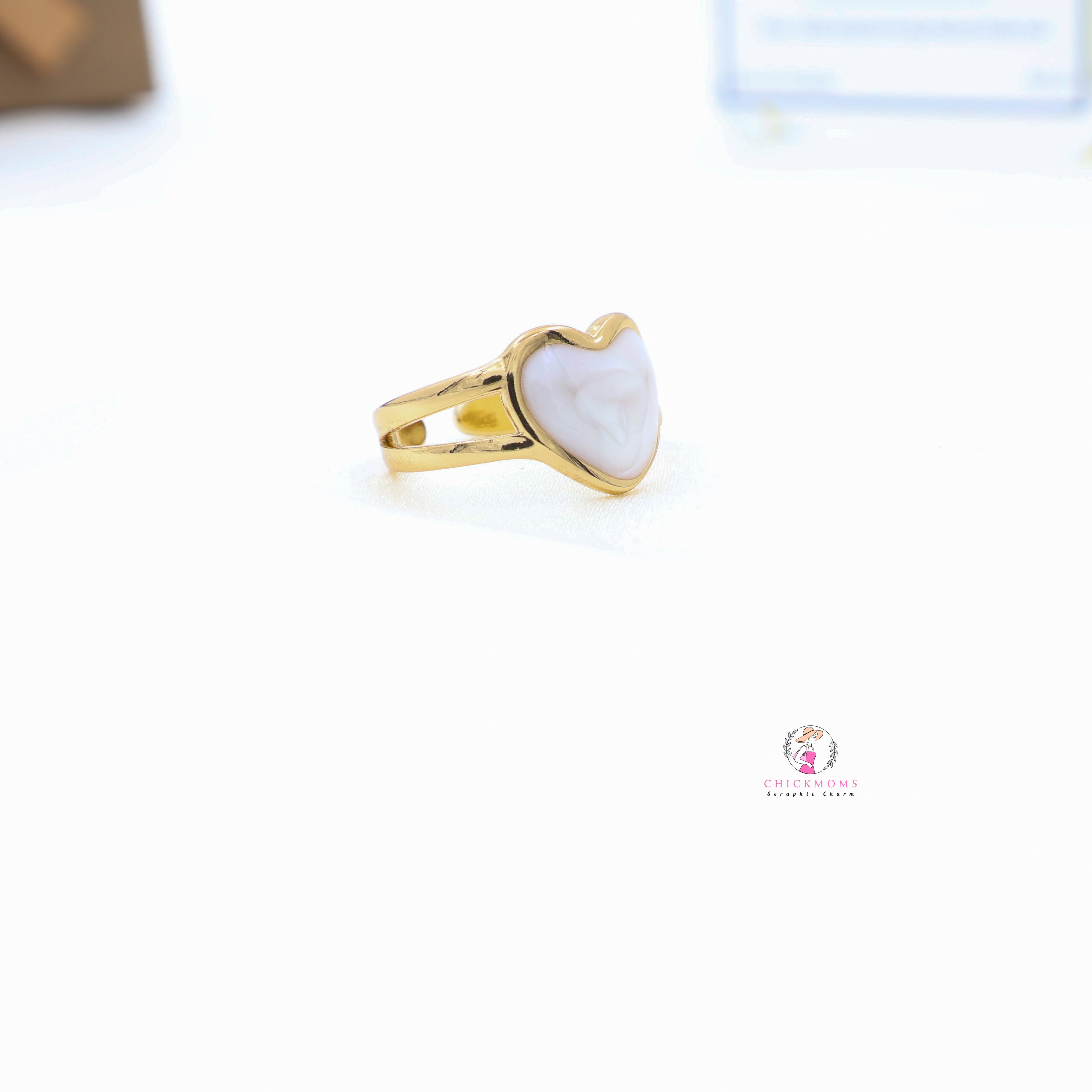 Heart-Shaped Adjustable Gold Ring