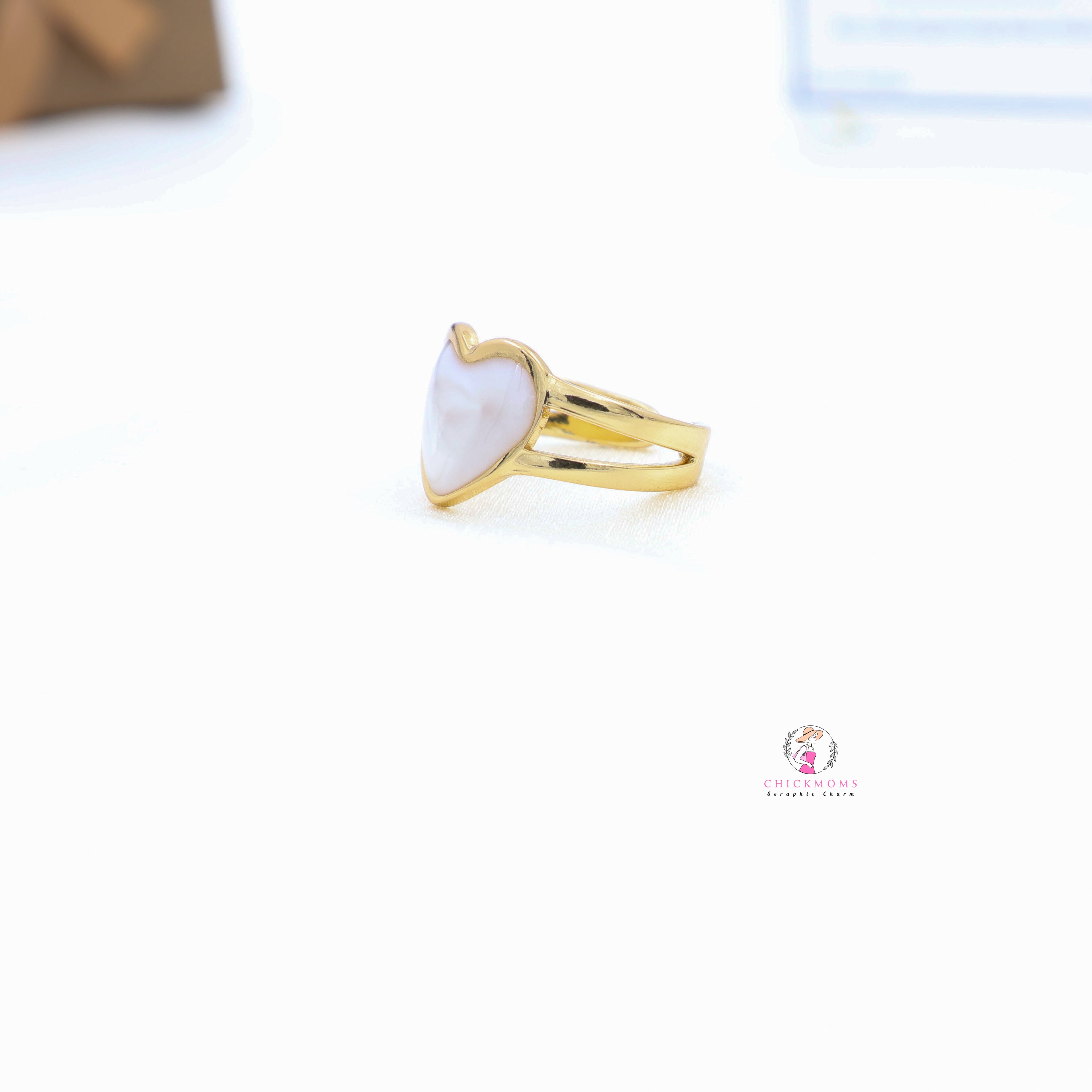 Heart-Shaped Adjustable Gold Ring