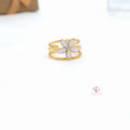 Elegant Floral Gold toned Adjustable Ring