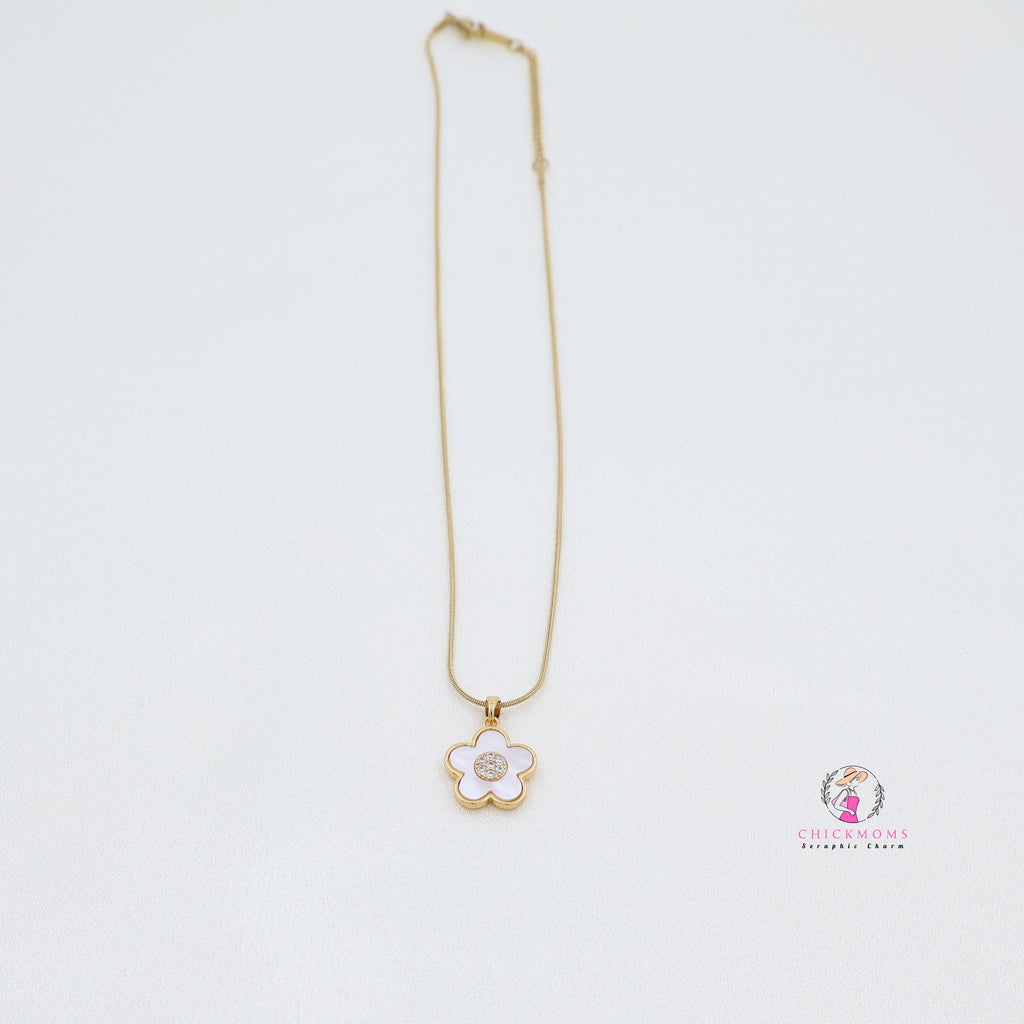 Gold-Plated Flower Pendant Necklace