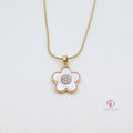 Gold-Plated Flower Pendant Necklace