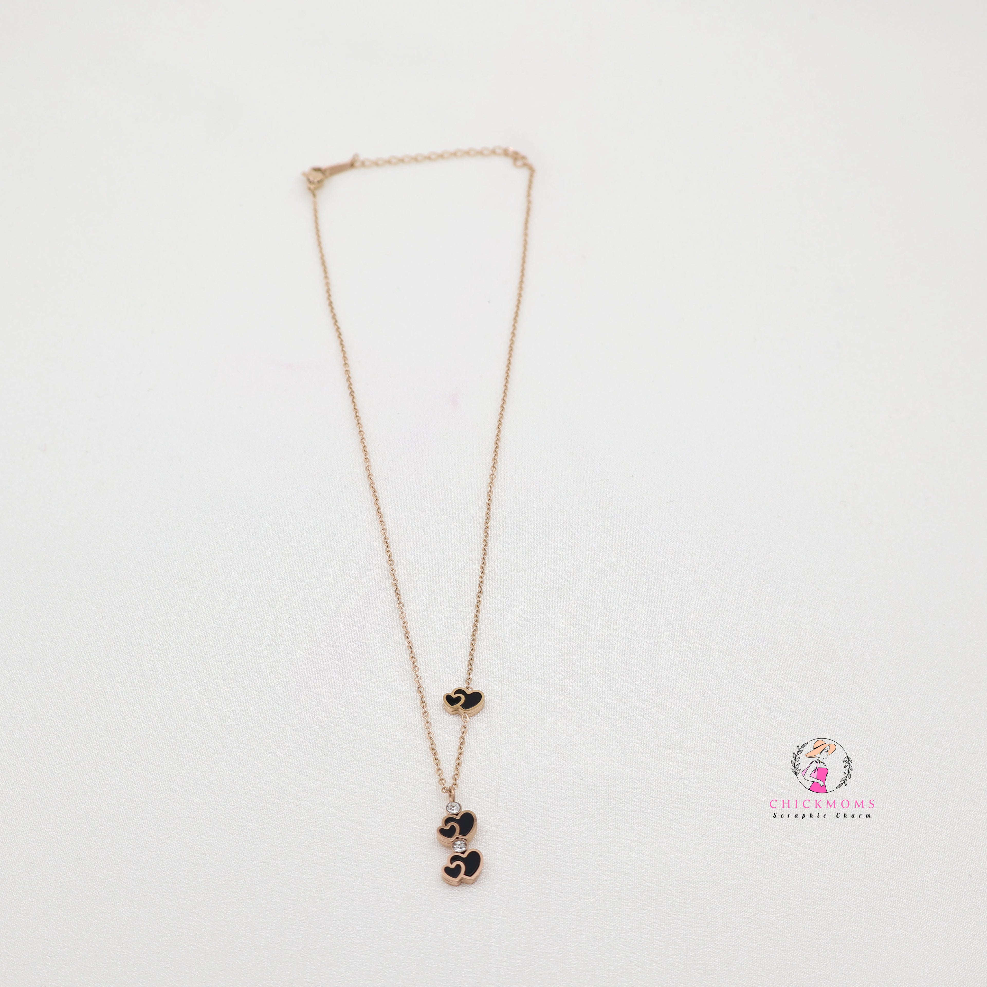 Elegant Twin Heart Pendant Necklace