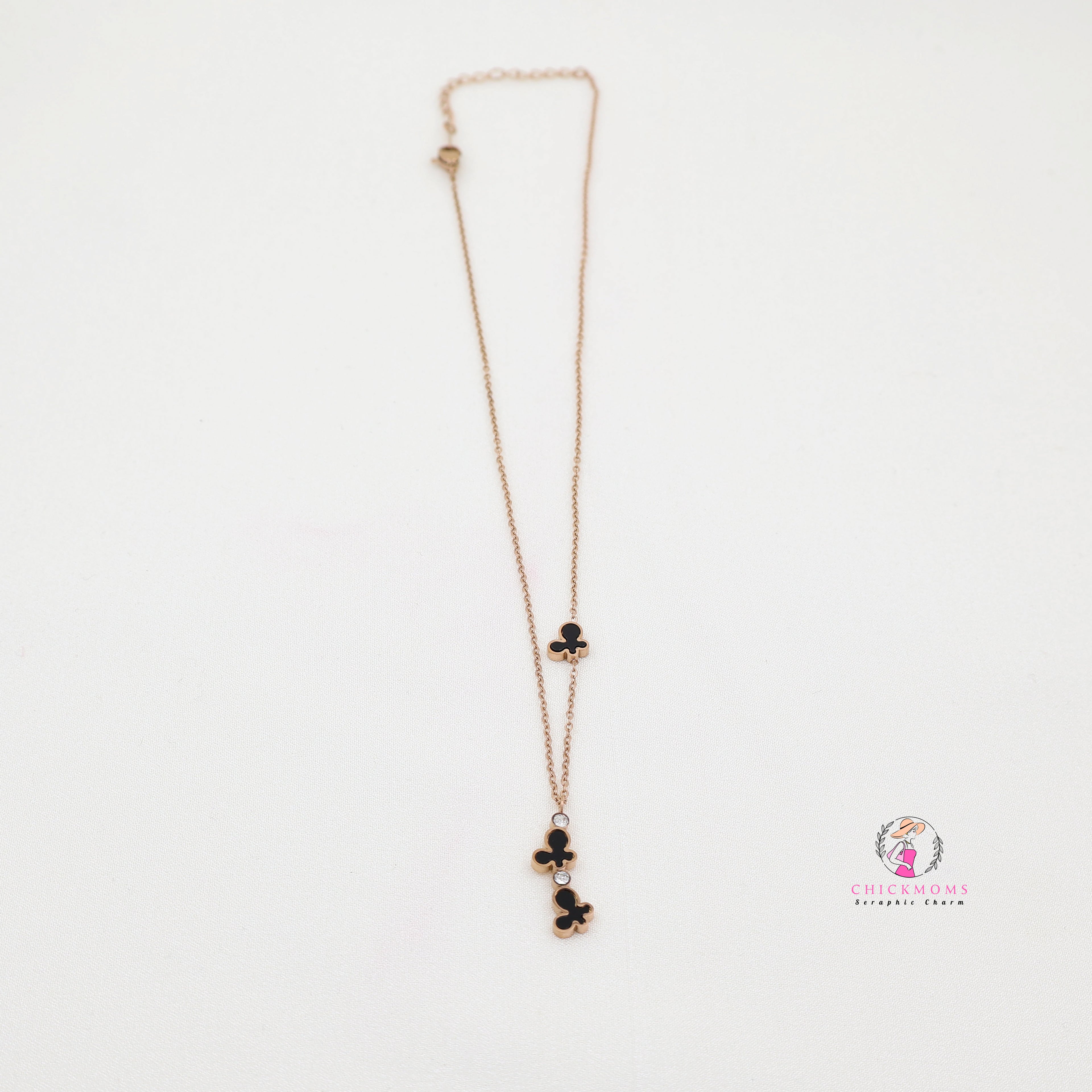 Elegant Black Butterfly Pendant Necklace