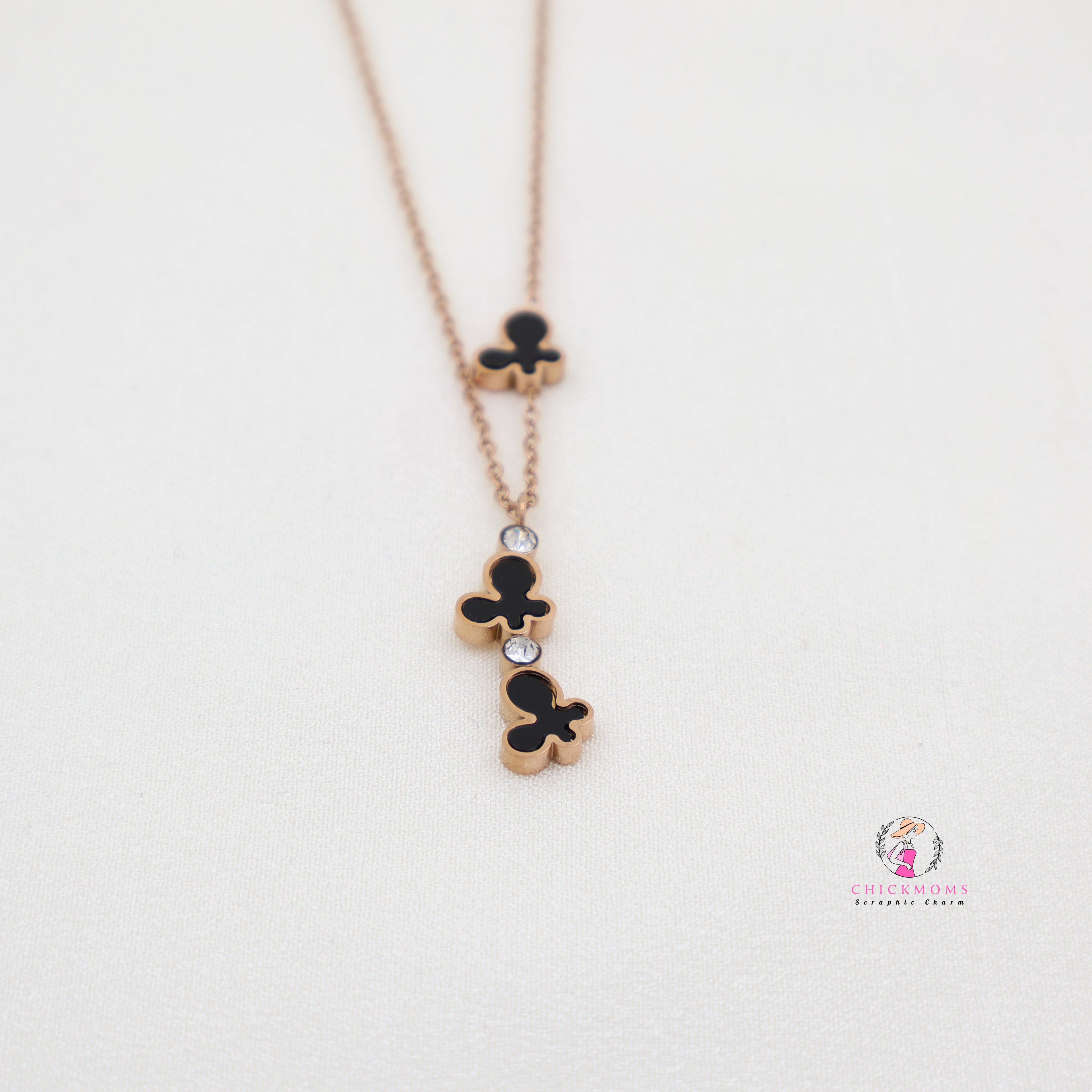 Elegant Black Butterfly Pendant Necklace
