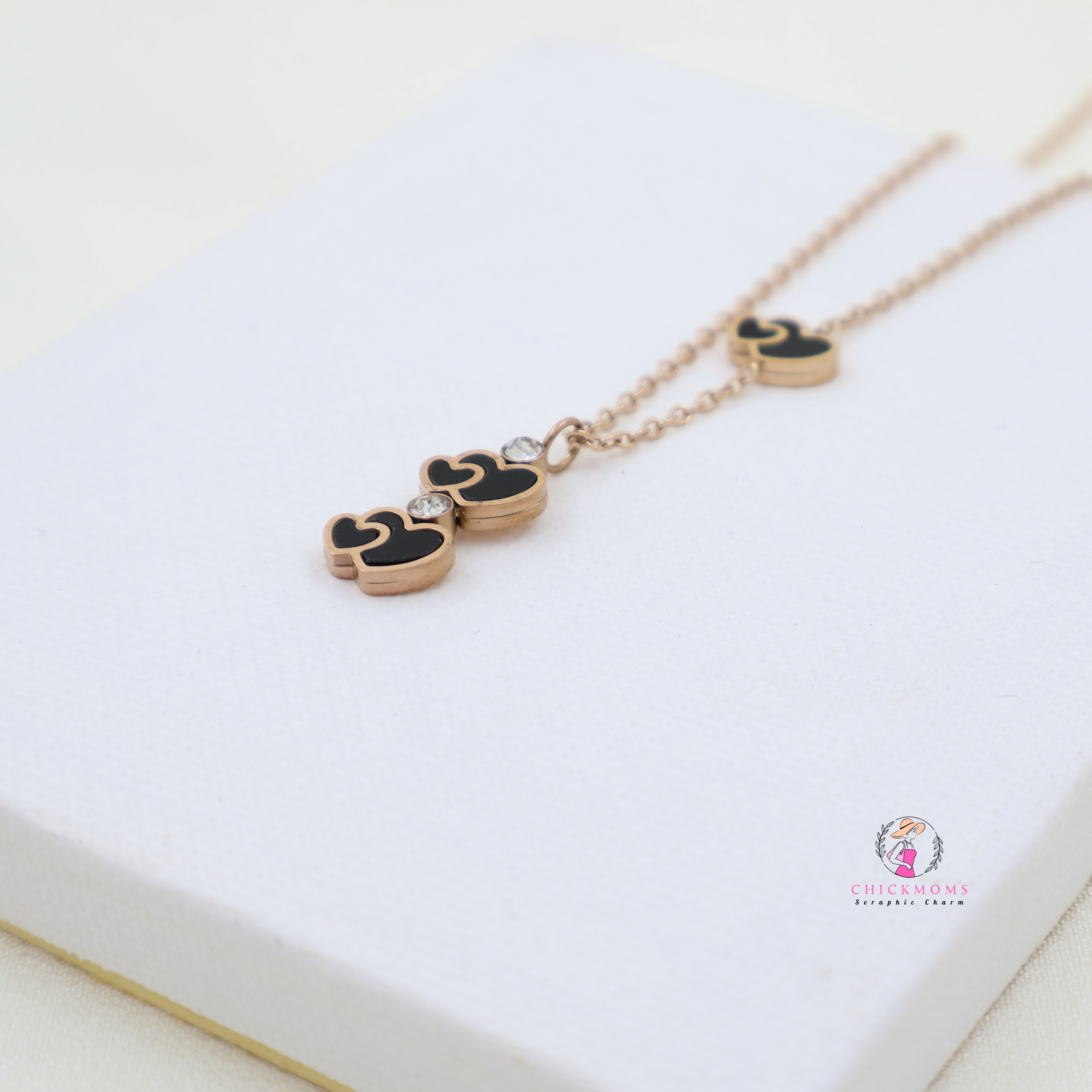 Elegant Twin Heart Pendant Necklace