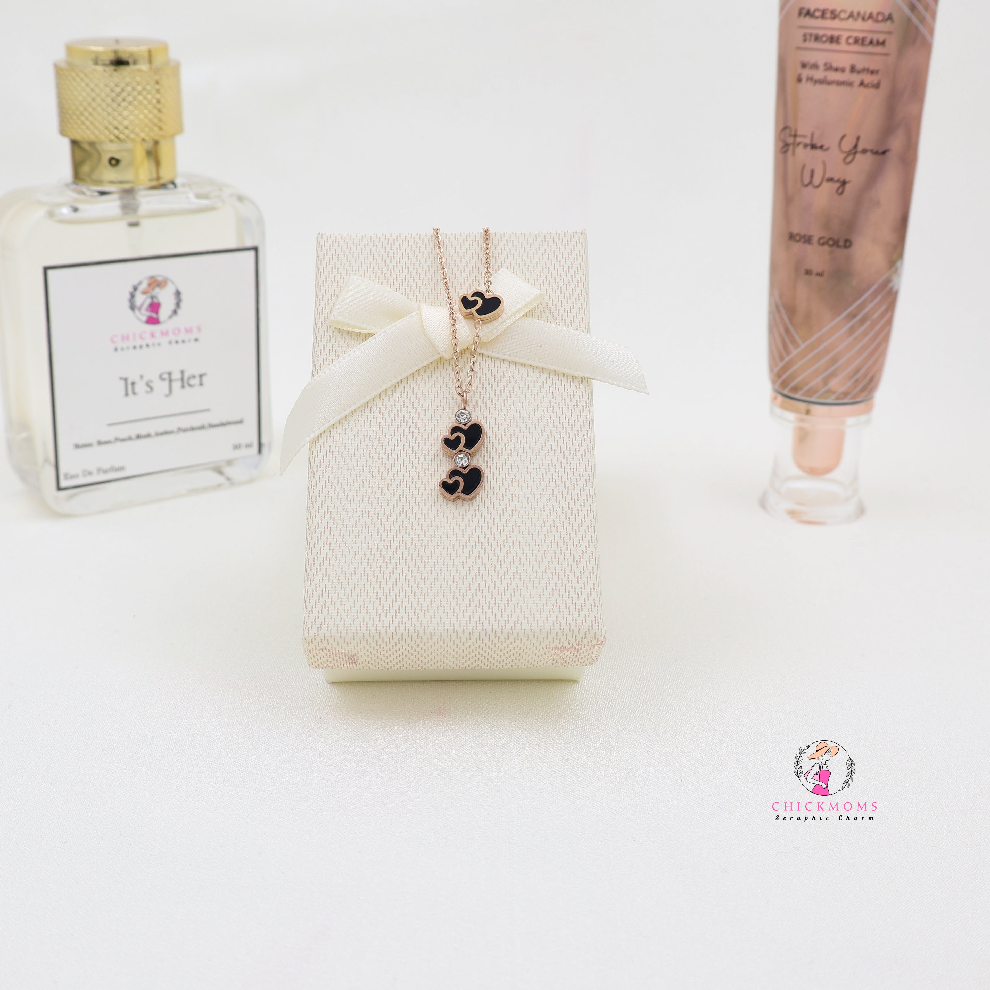 Elegant Twin Heart Pendant Necklace