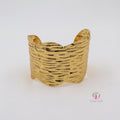 Textured Gold Plated Cuff Bangles
