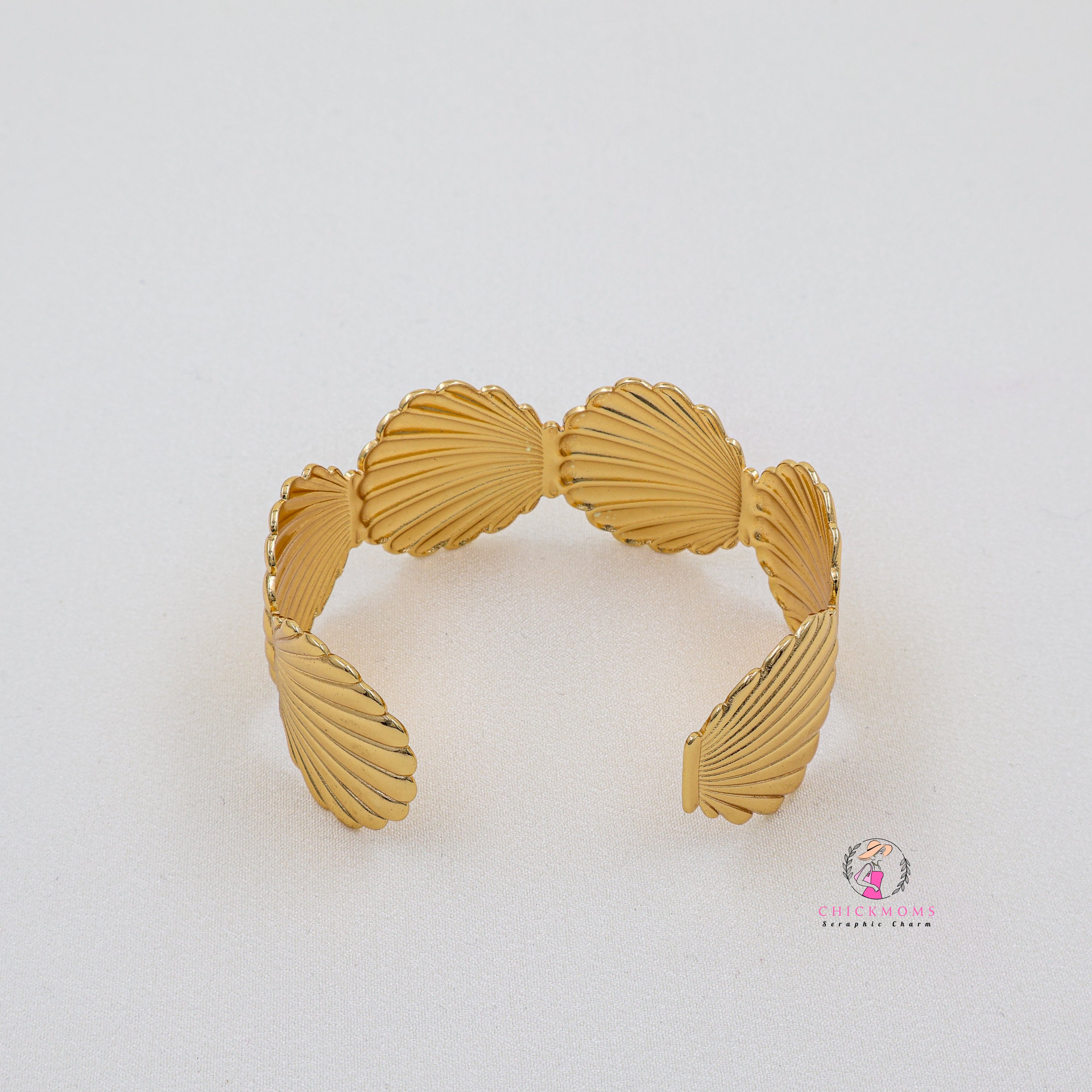 Golden Shell Cuff Bangle