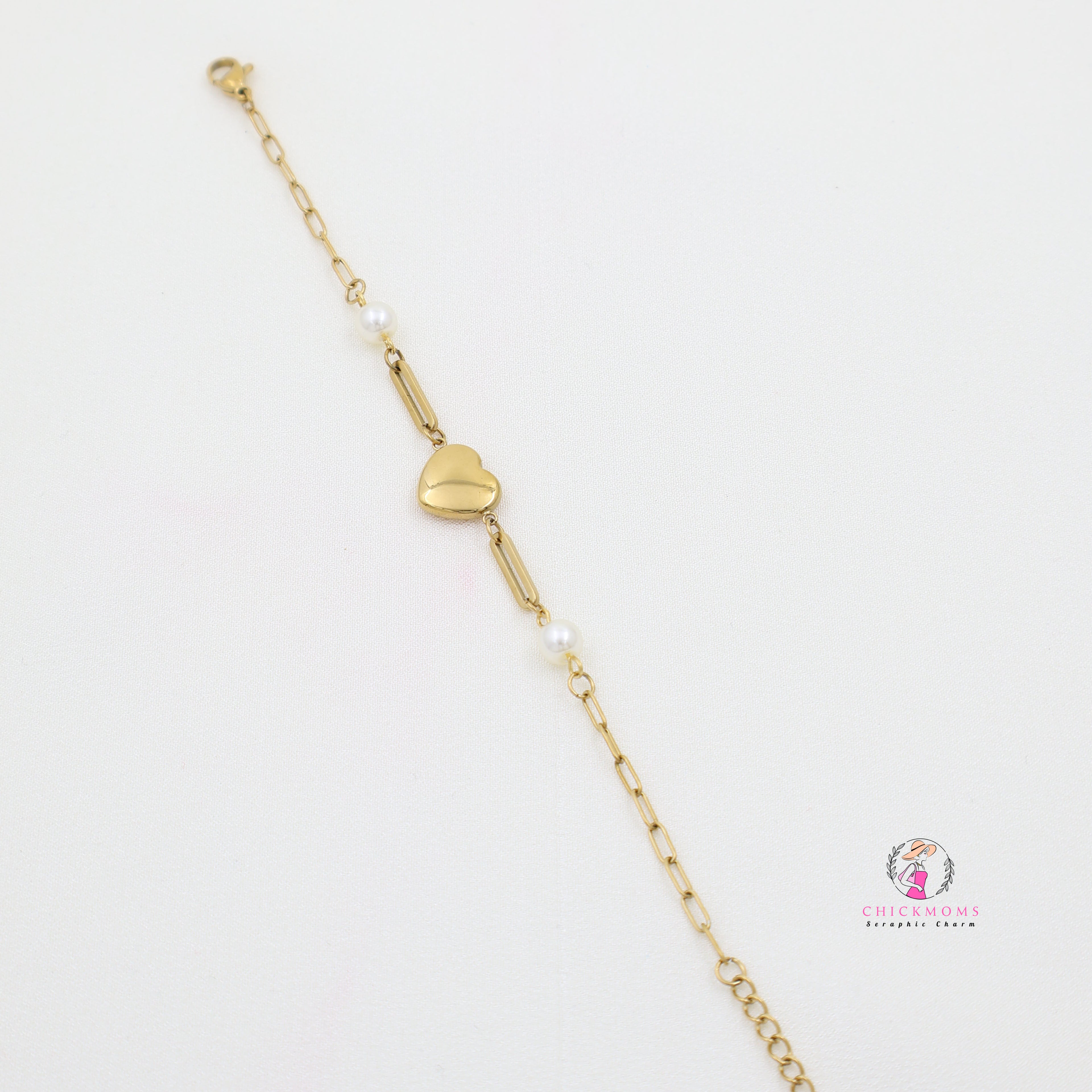 Gold Heart Charm Bracelet