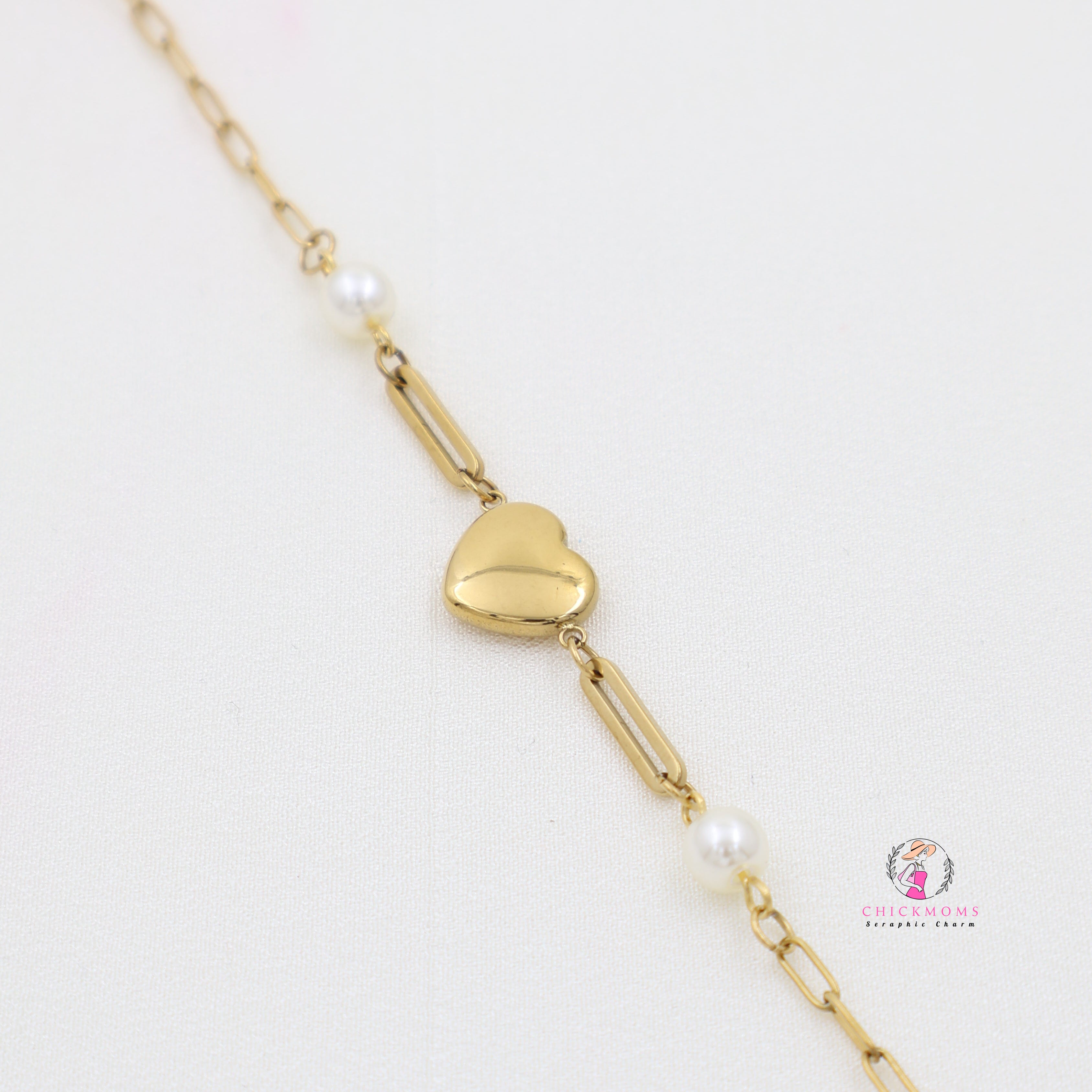 Gold Heart Charm Bracelet