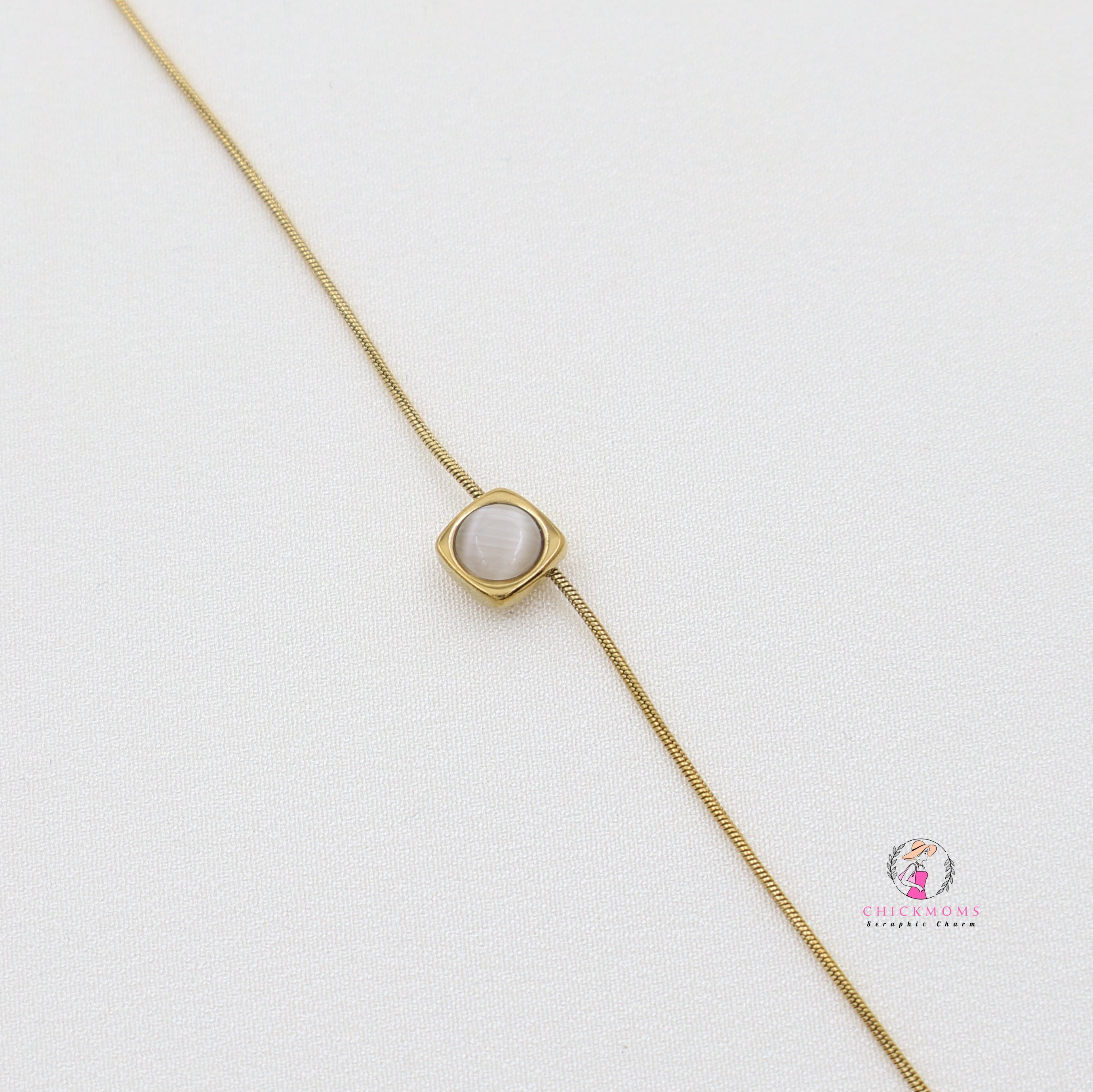 Square Charm Gold Toned Bracelet