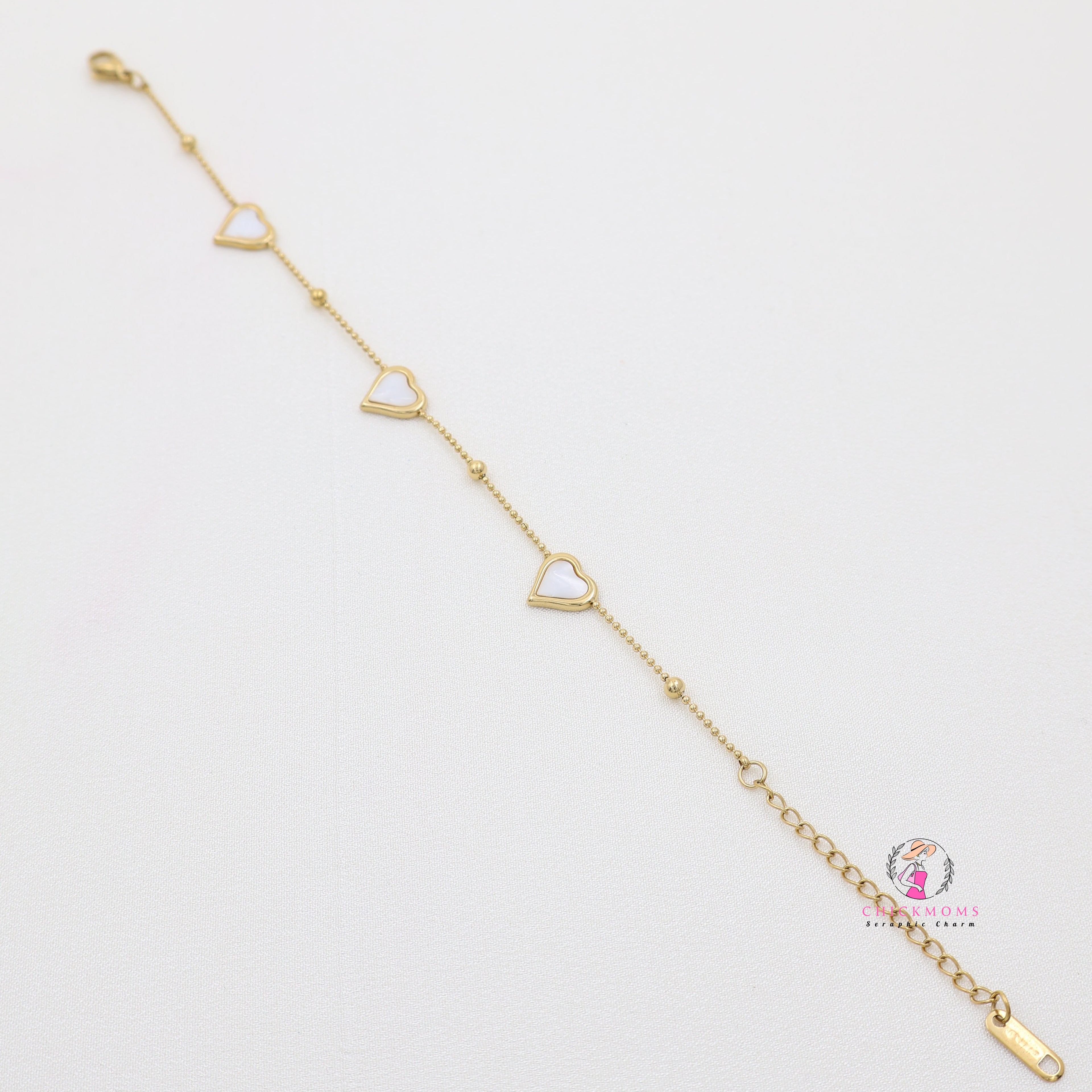 Gold Heart Link Bracelet