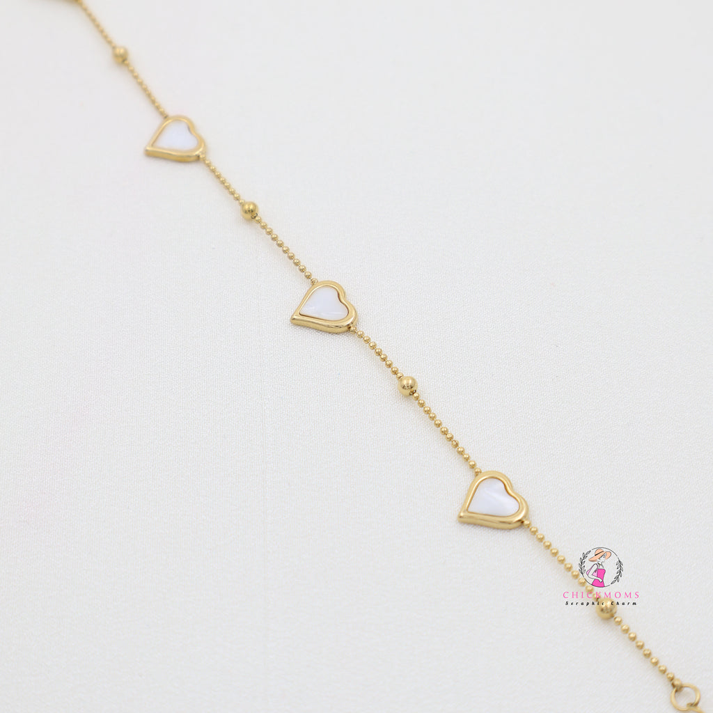 Gold Heart Link Bracelet