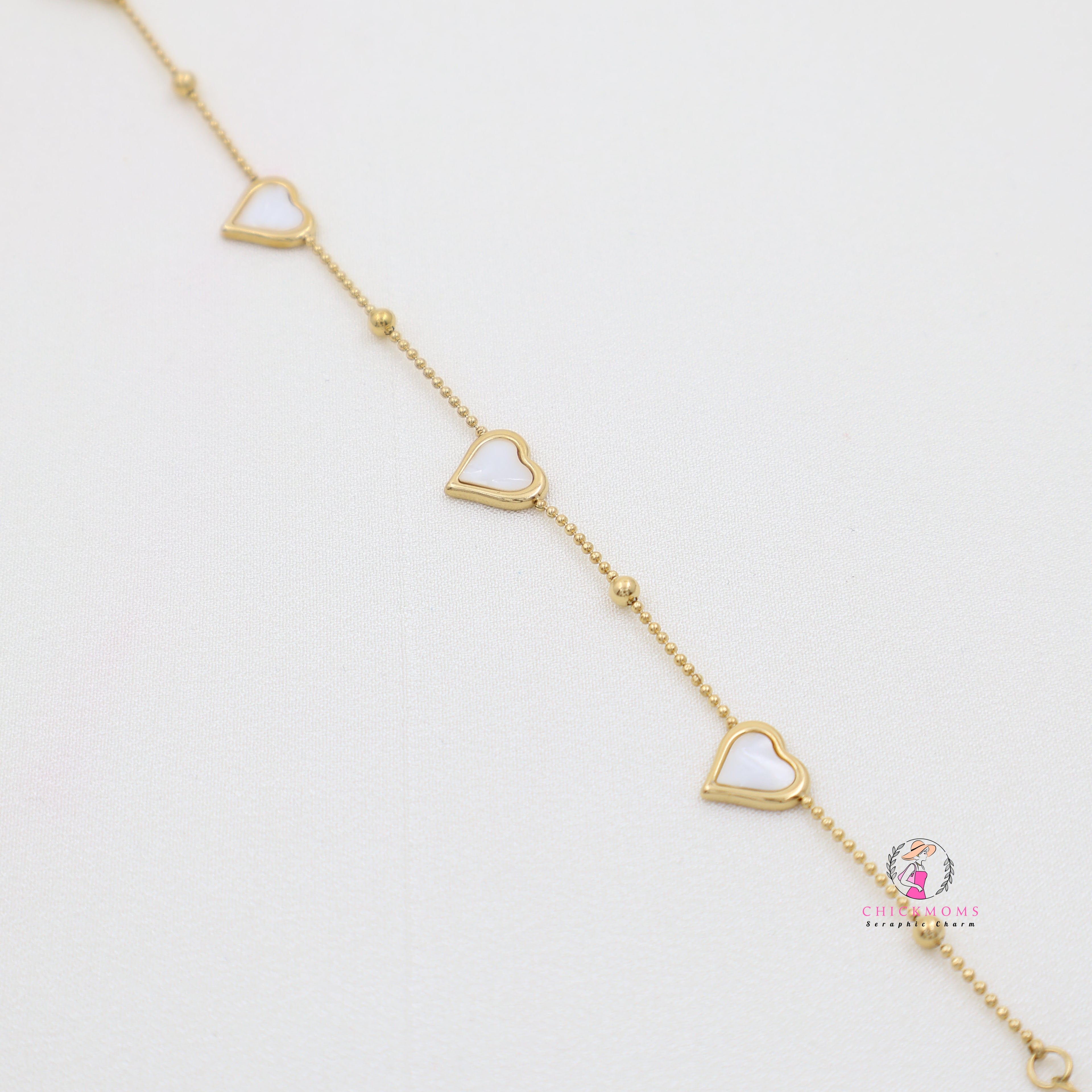 Gold Heart Link Bracelet