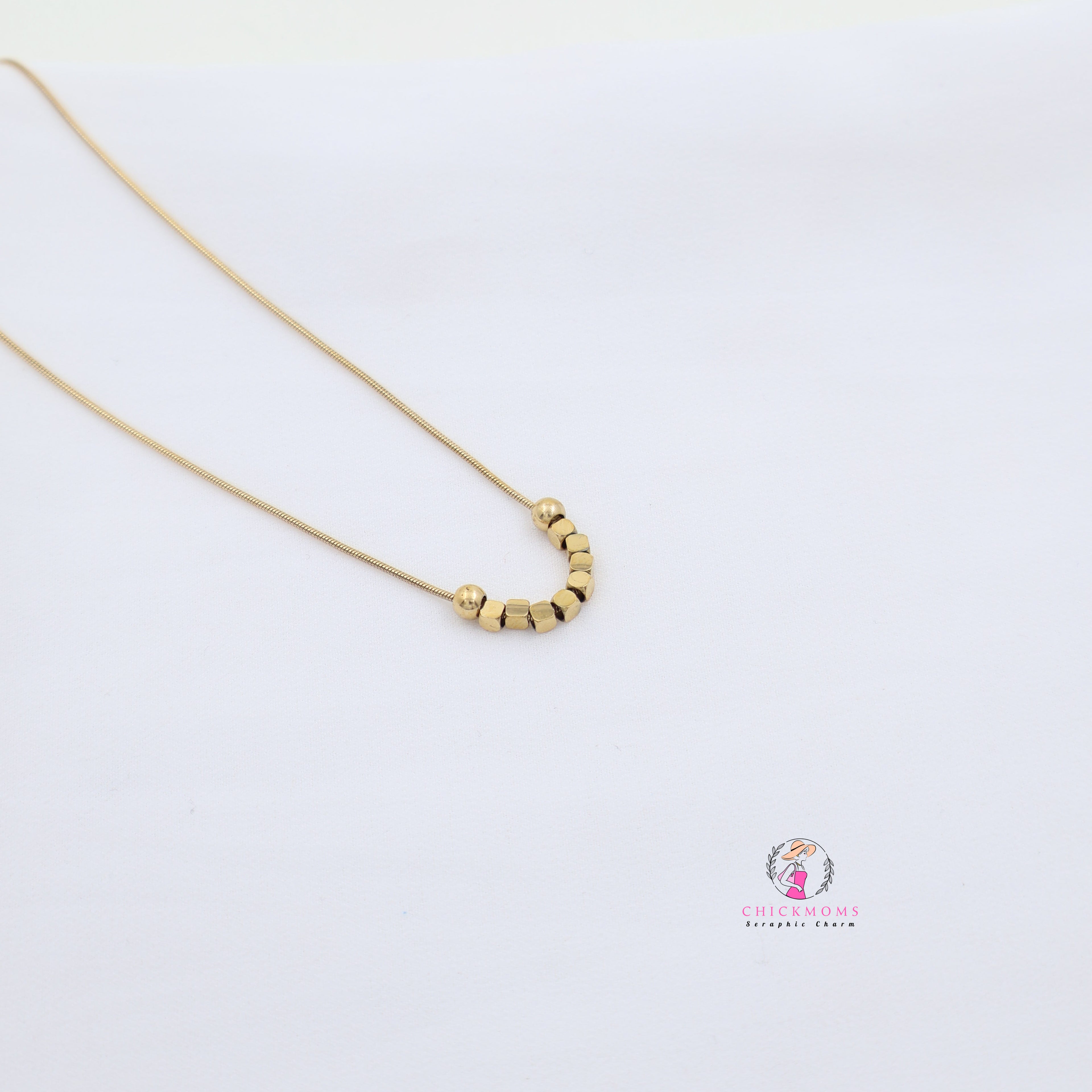Minimalist Gold Bead Necklace