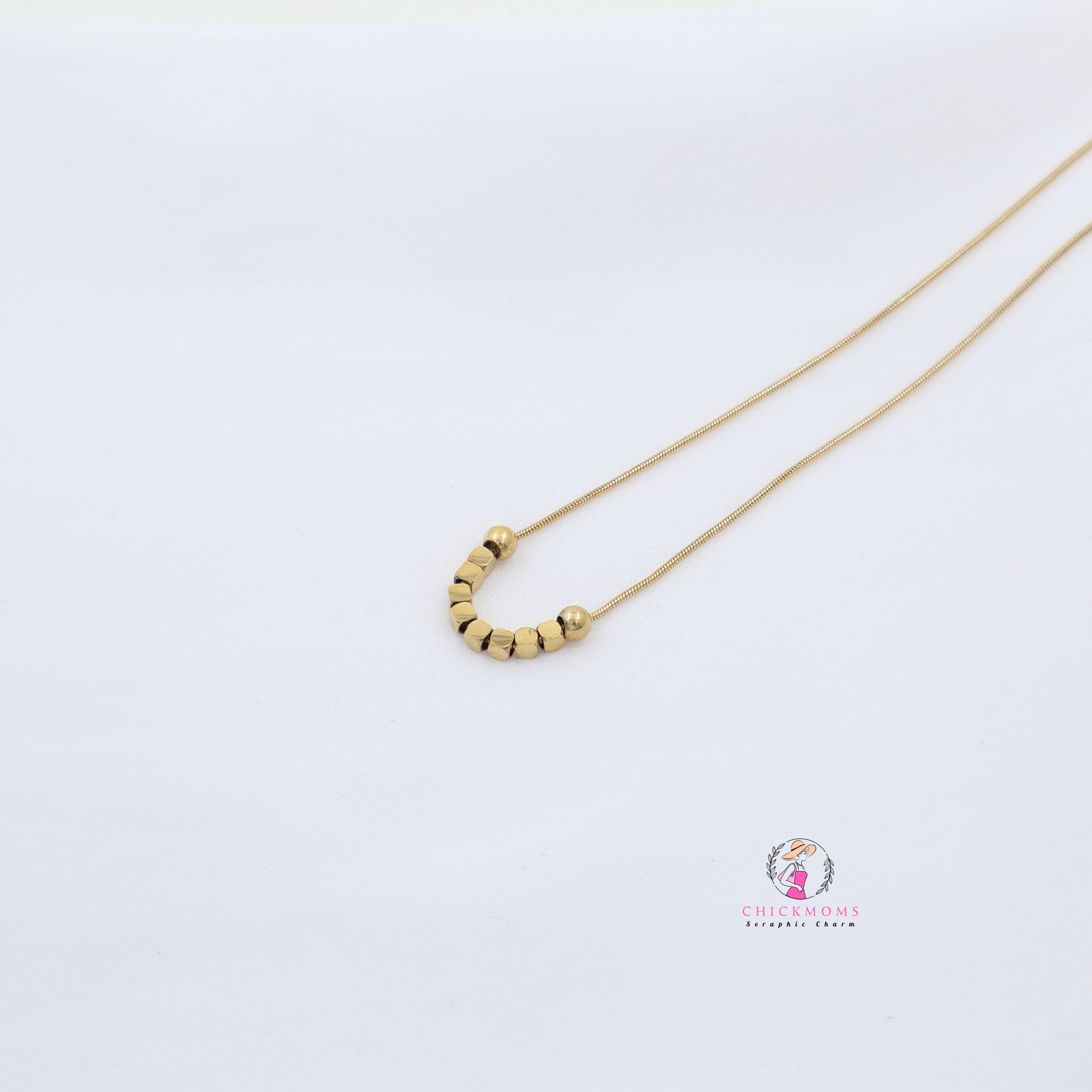 Minimalist Gold Bead Necklace