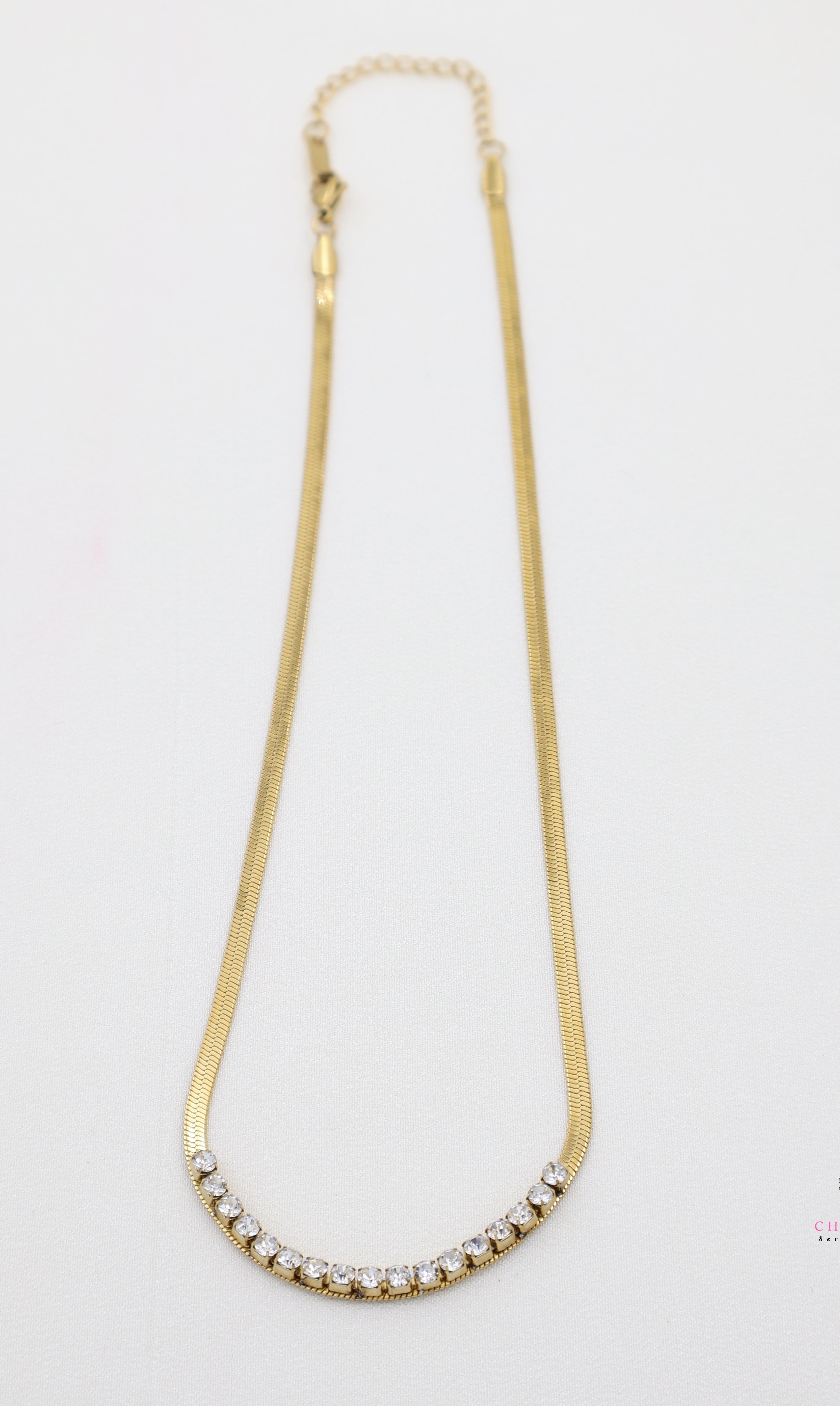 Elegant Gold-Plated Crystal Necklace