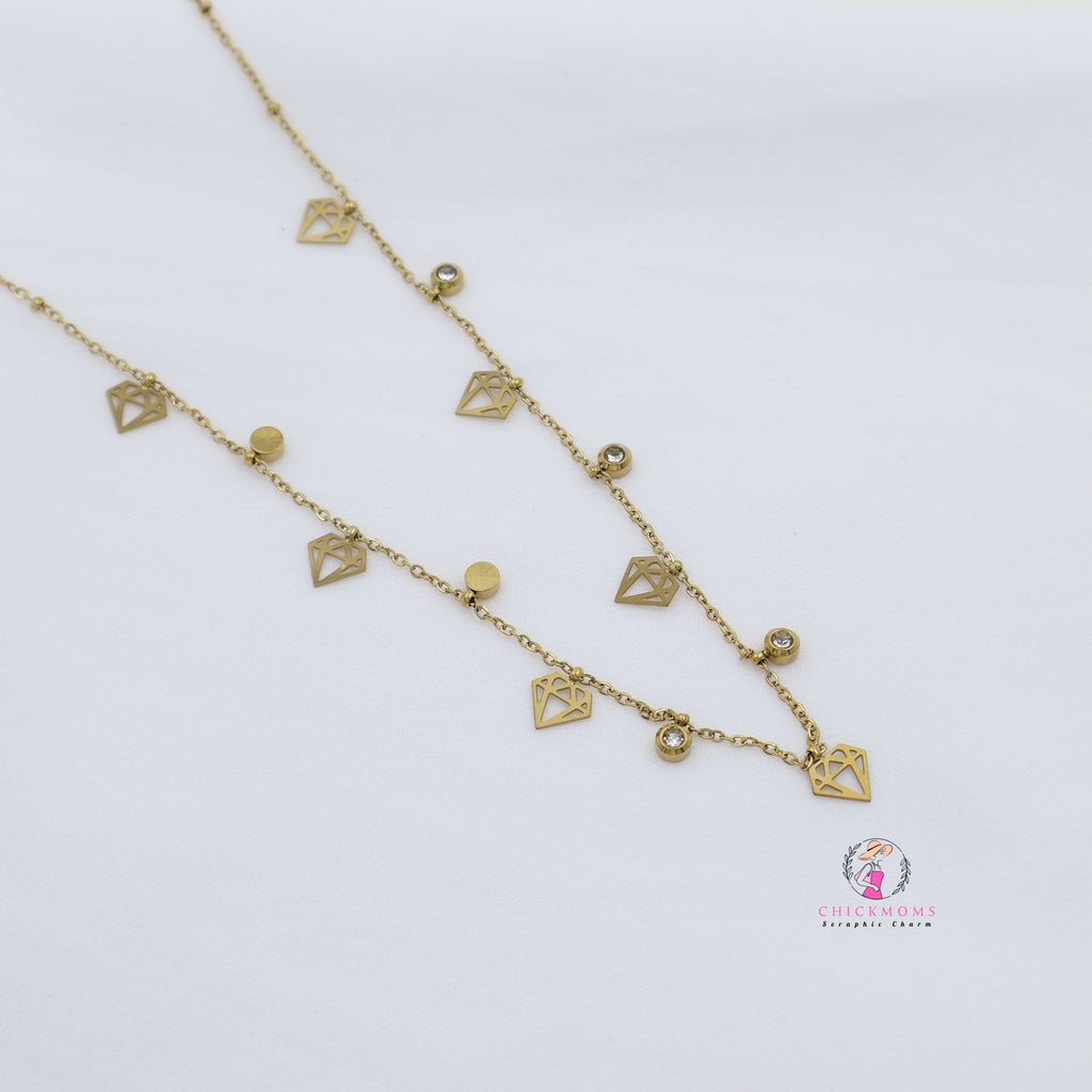 Diamond Charms Gold-Tone Necklace