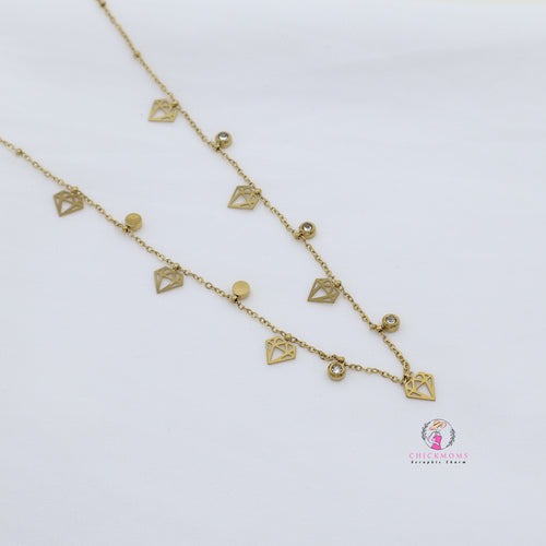 Diamond Charms Gold-Tone Necklace