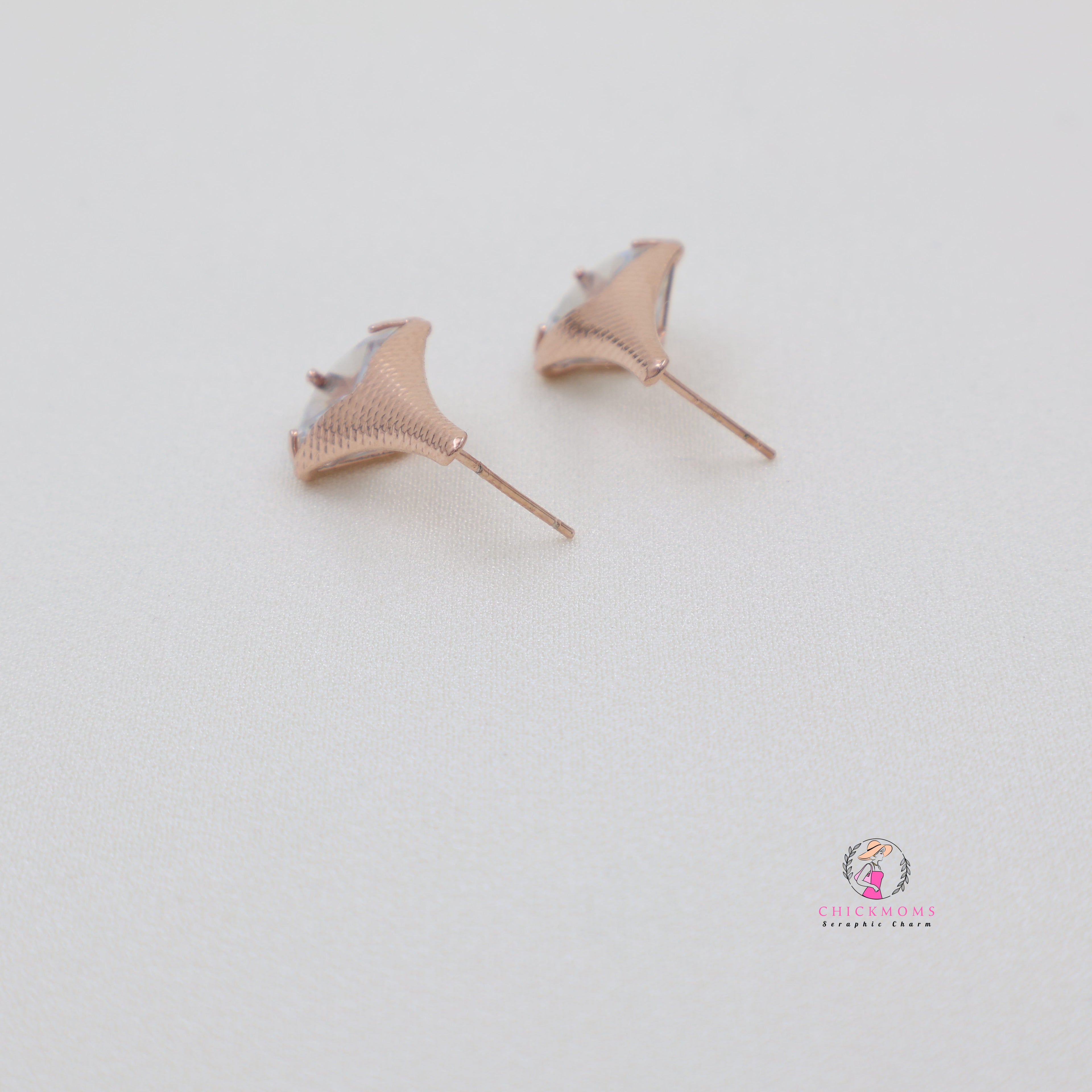 Rose Gold Crystal Stud Earrings