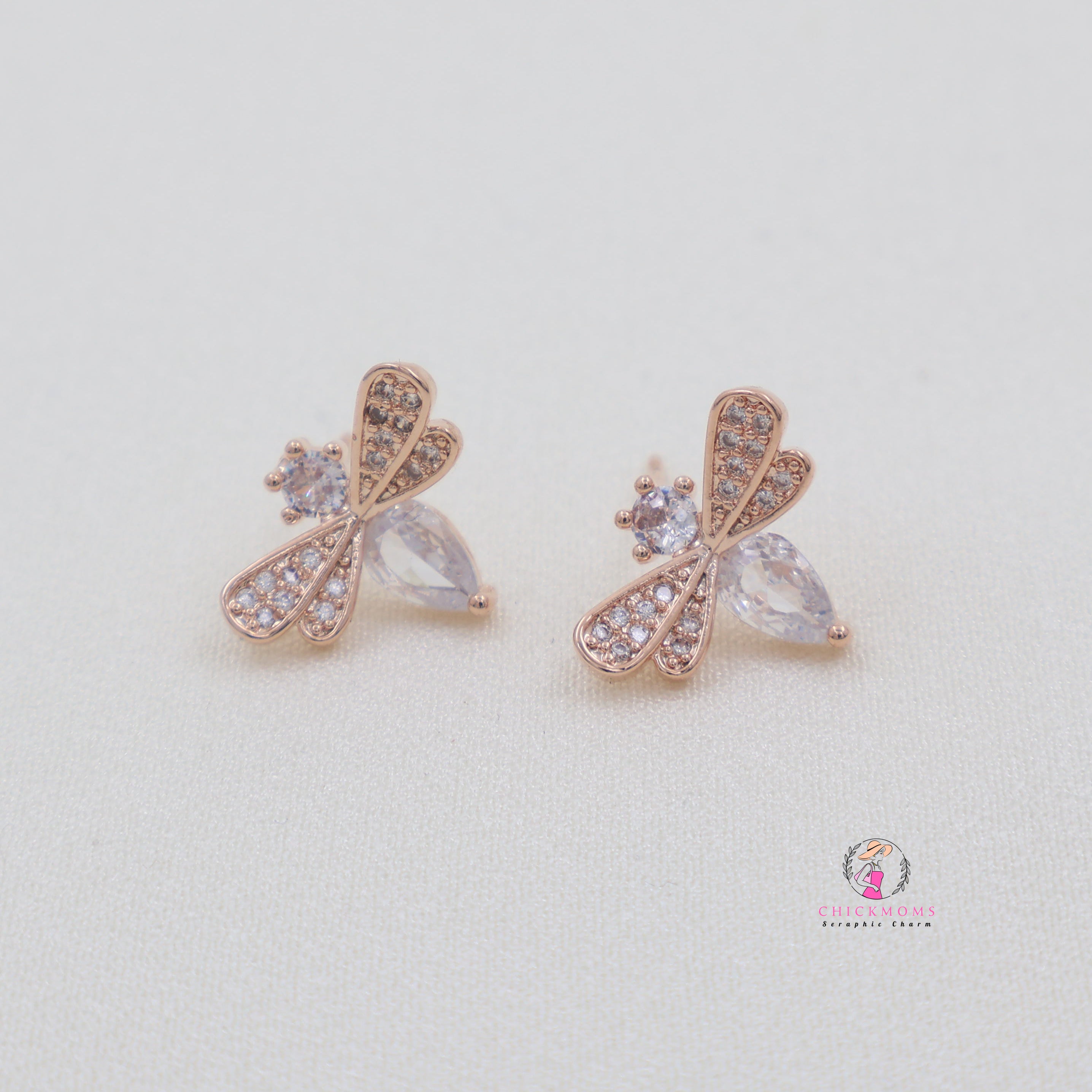Elegant Honey-Bee Stud Earrings