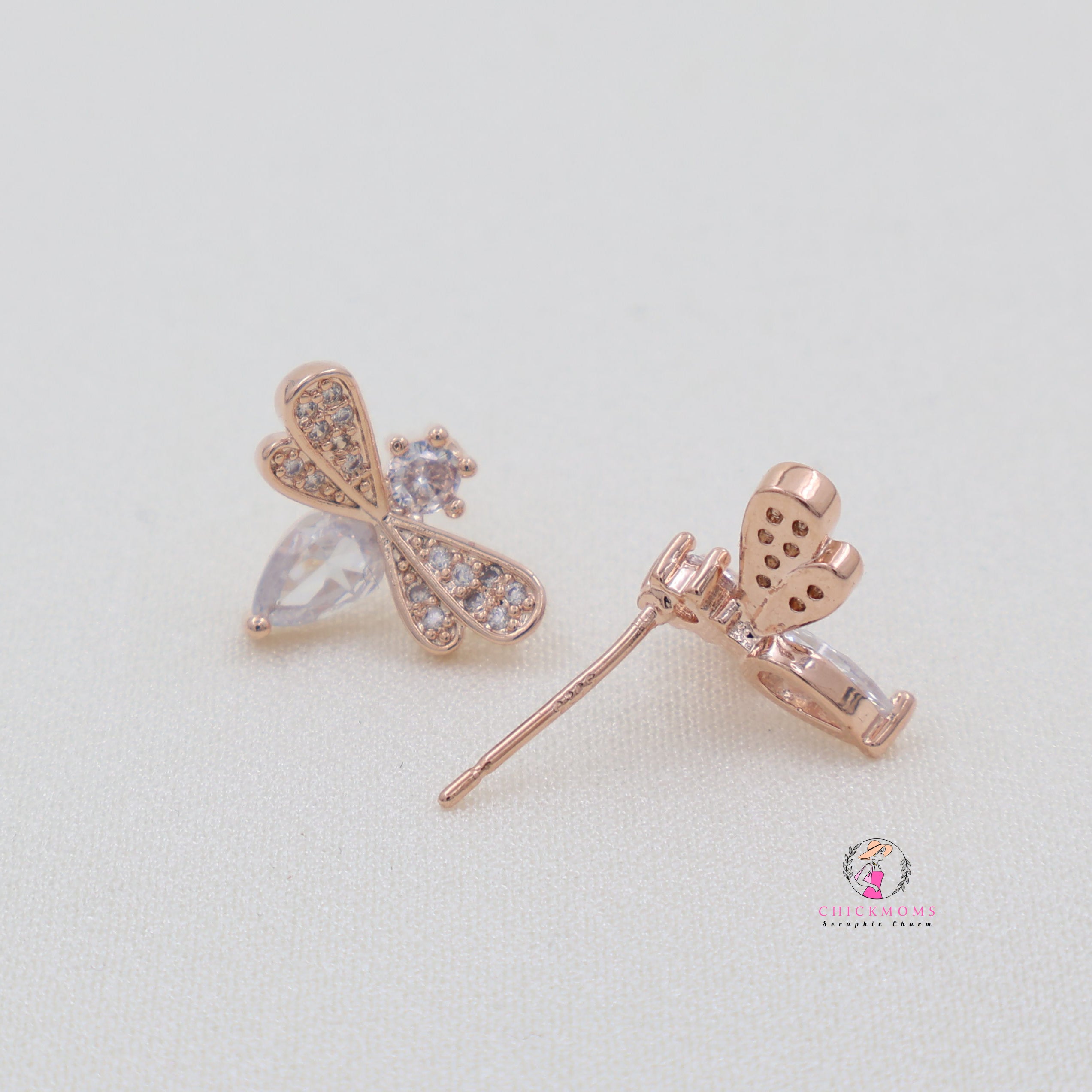 Elegant Honey-Bee Stud Earrings