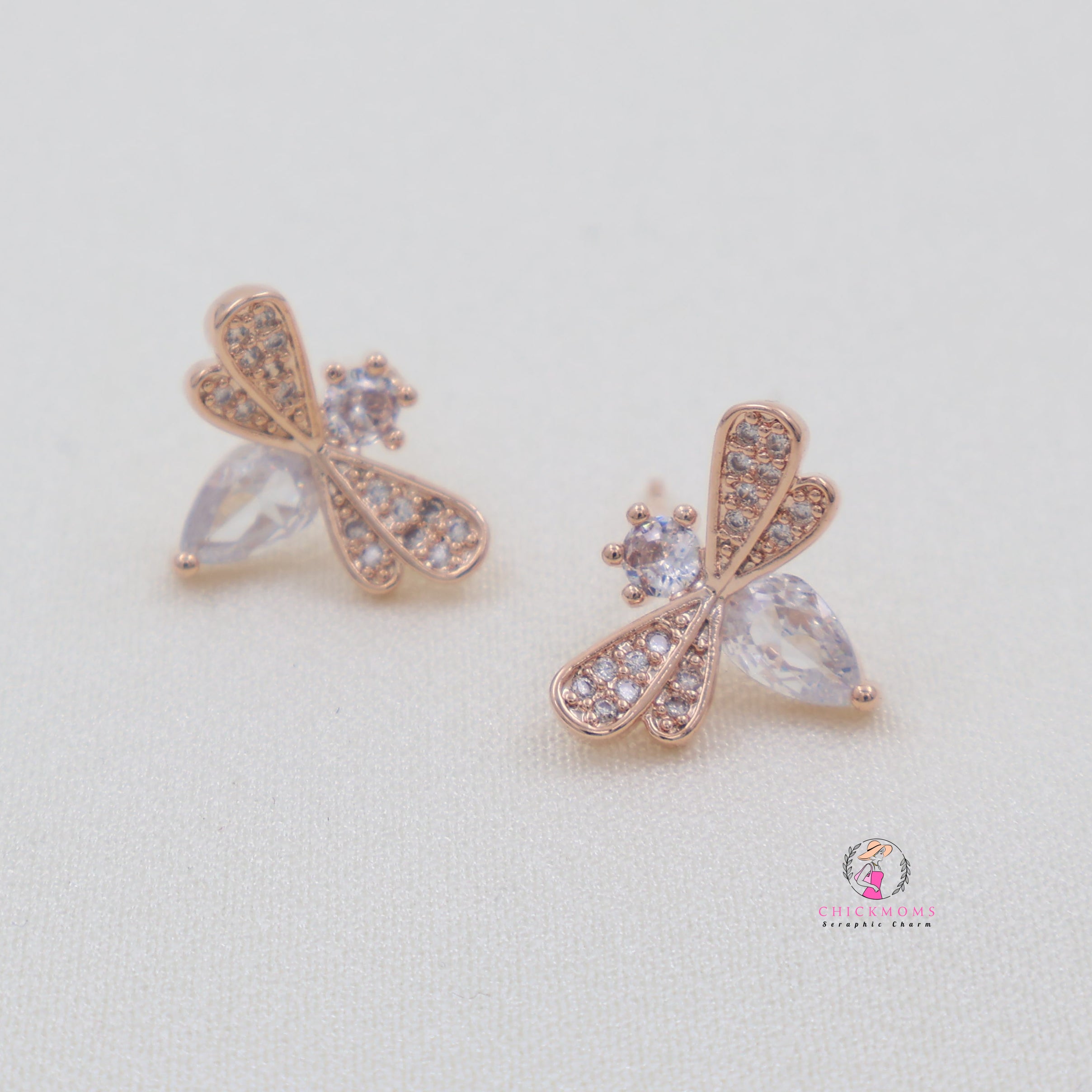 Elegant Honey-Bee Stud Earrings