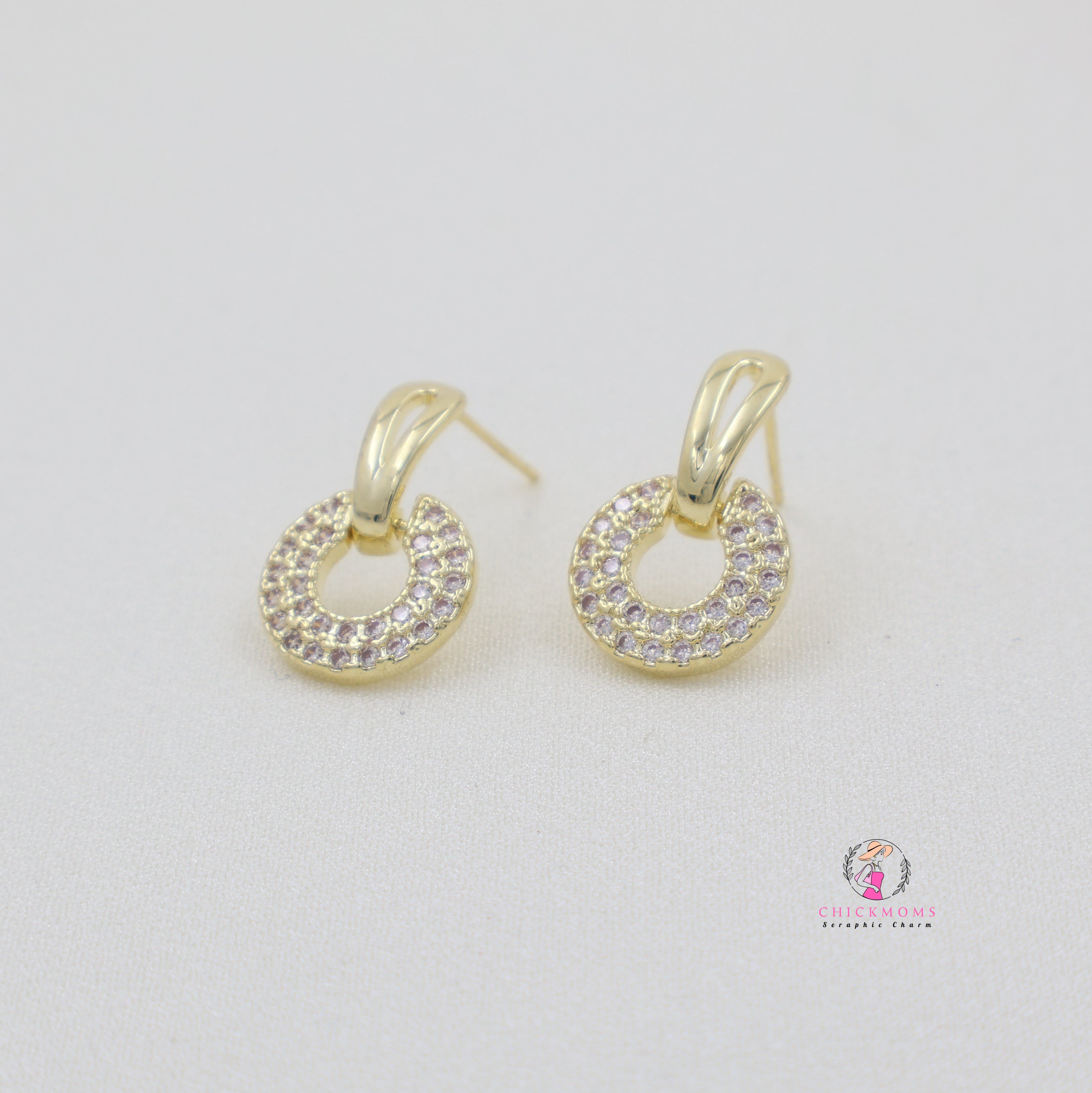 Elegant Gold-Plated Stud Earrings