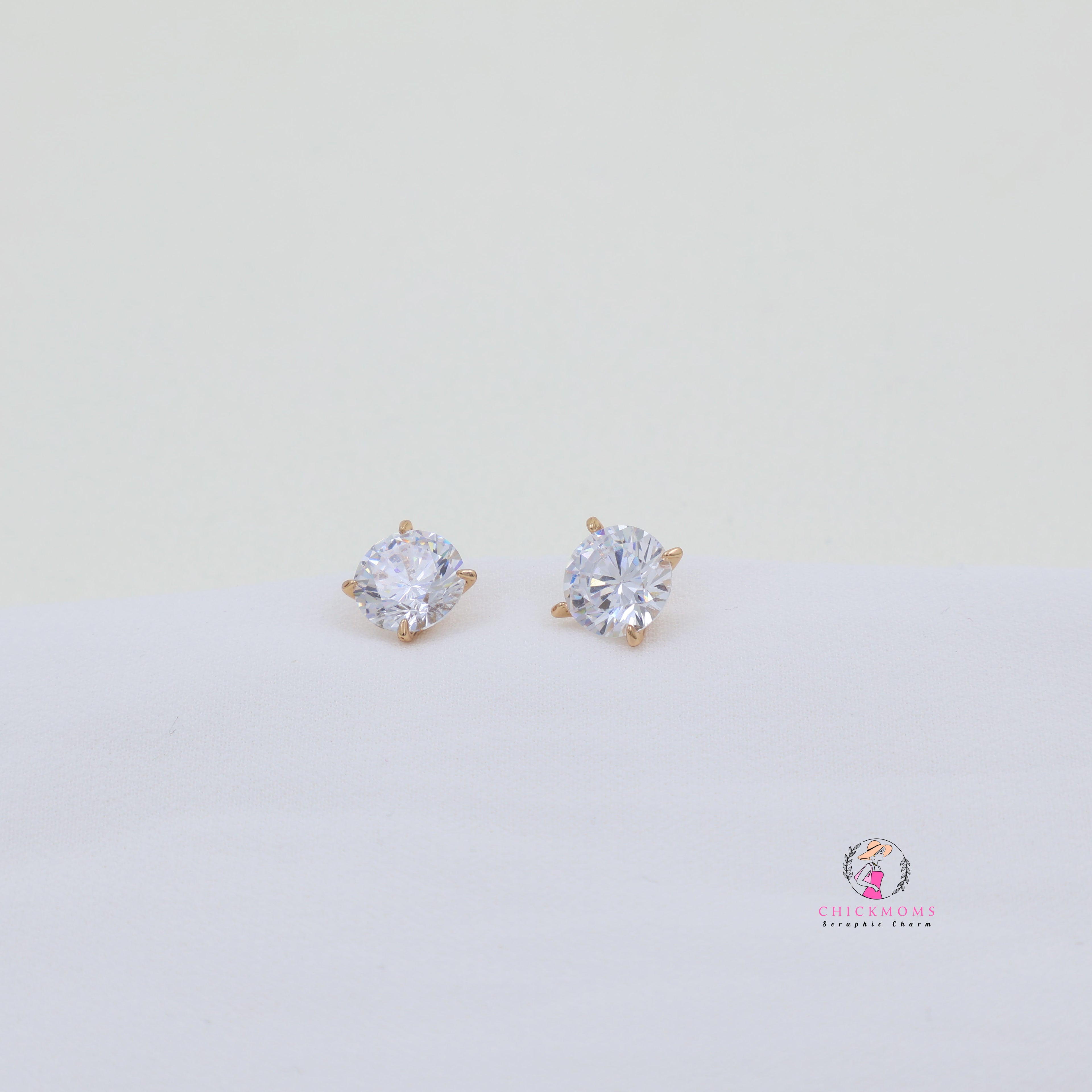 Classic Solitaire Stud Earrings