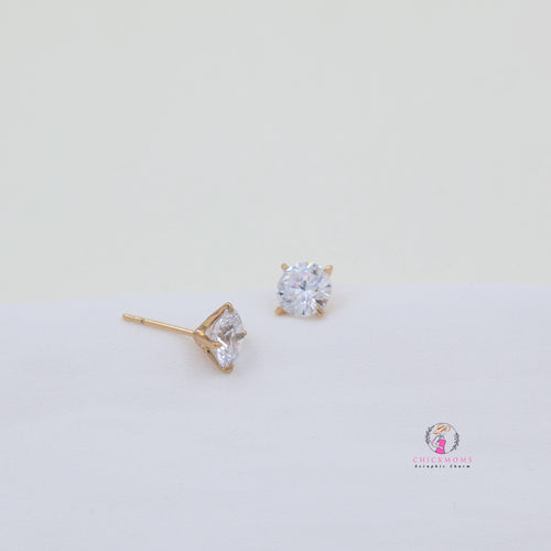 Classic Solitaire Stud Earrings