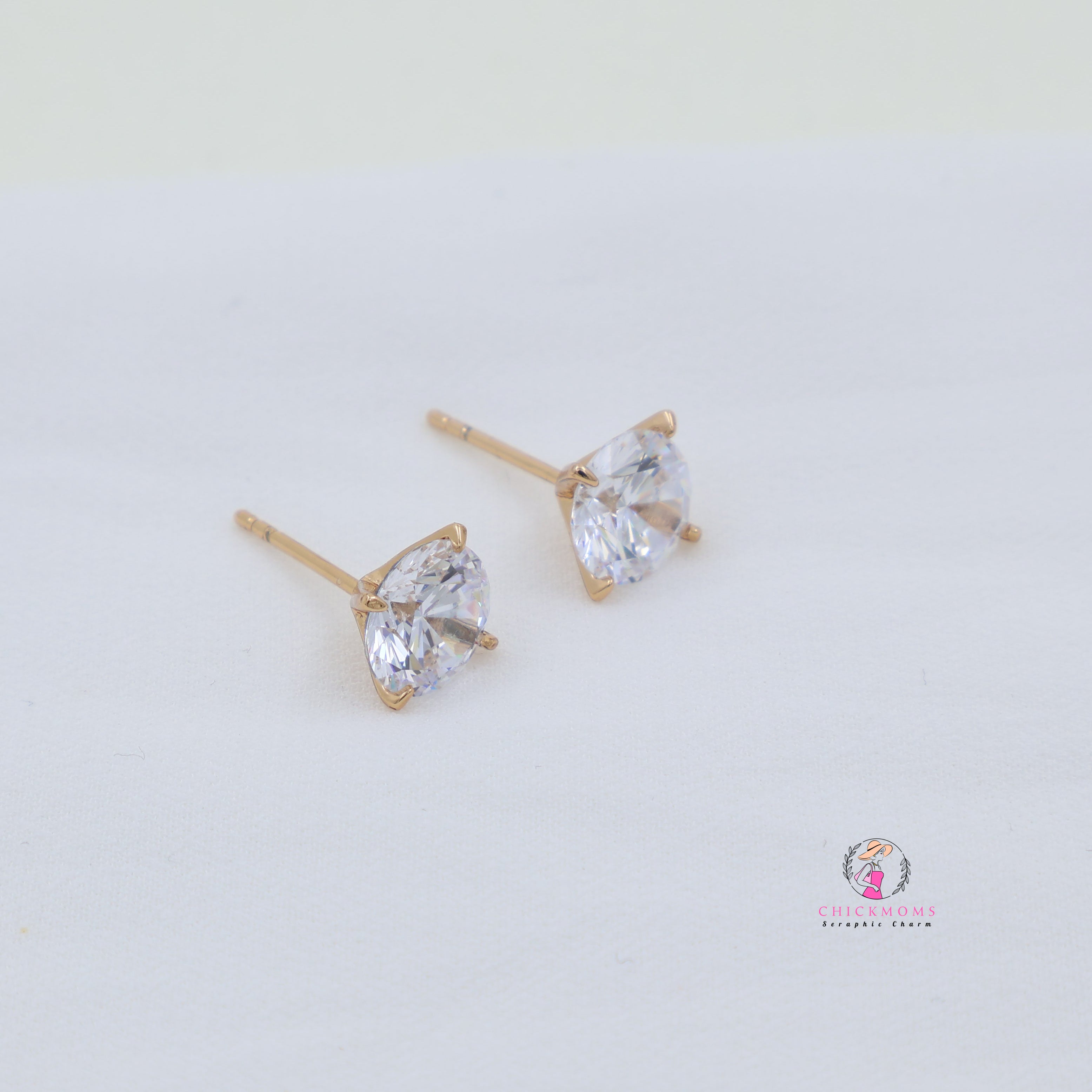 Classic Solitaire Stud Earrings