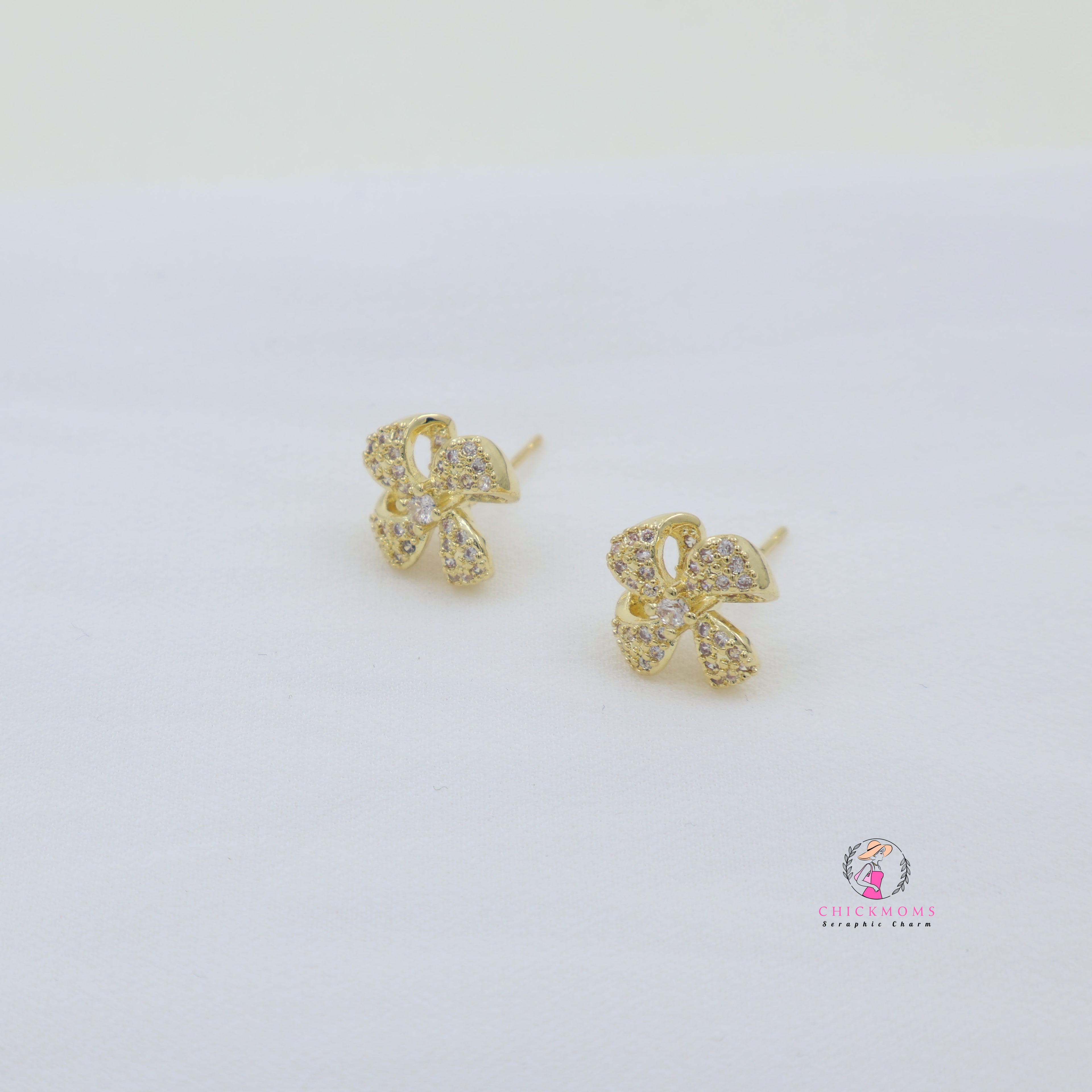 Gold Floral Stud Earrings
